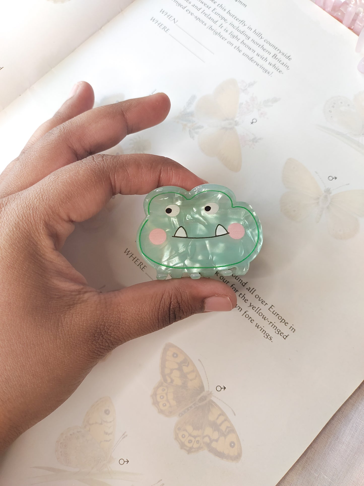Happy Pastel Dino // Claw Clip