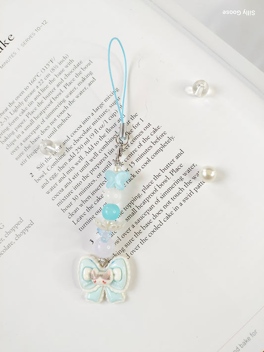 Frilly Blue Bow | Charm