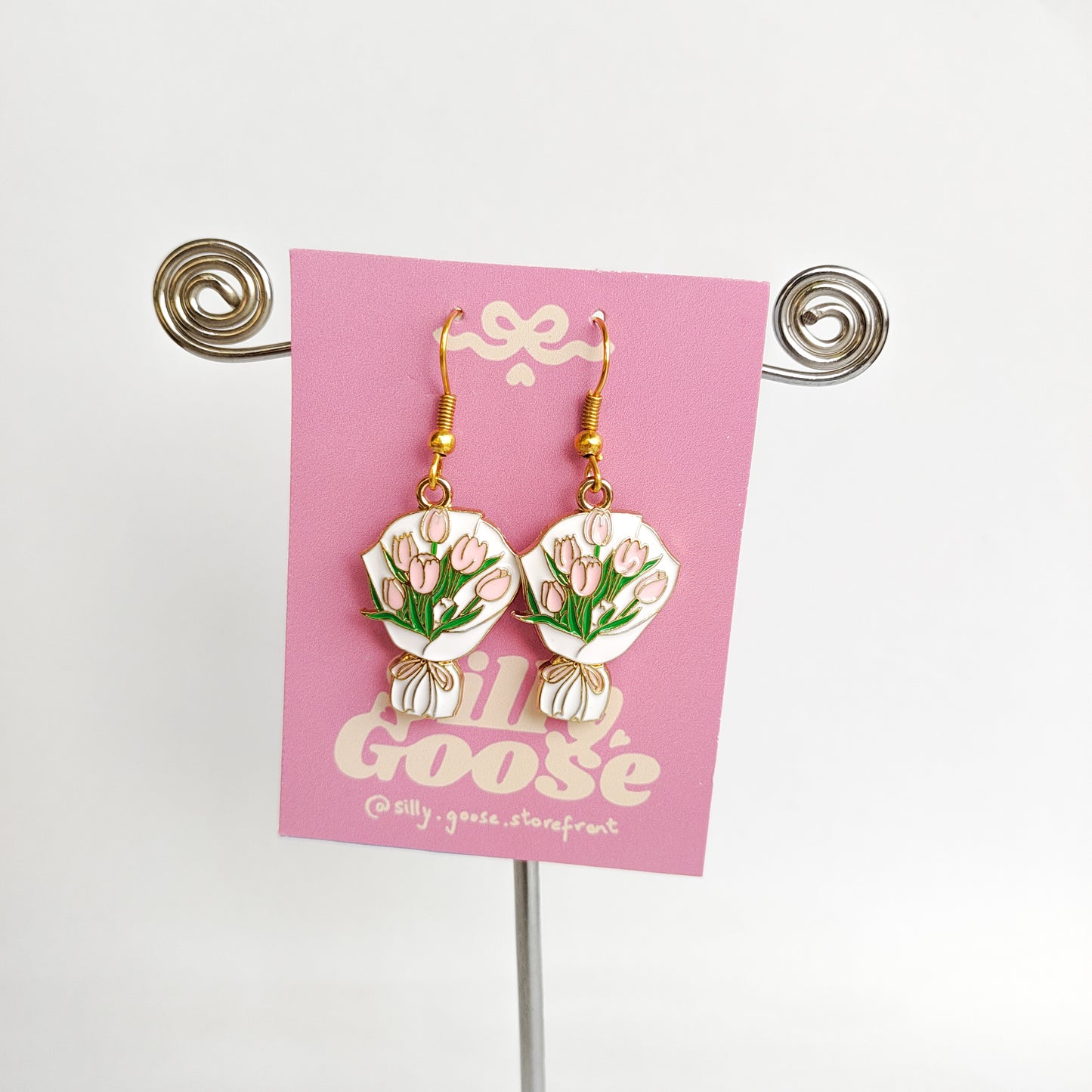 Pastel Tulip Bouquet Earrings
