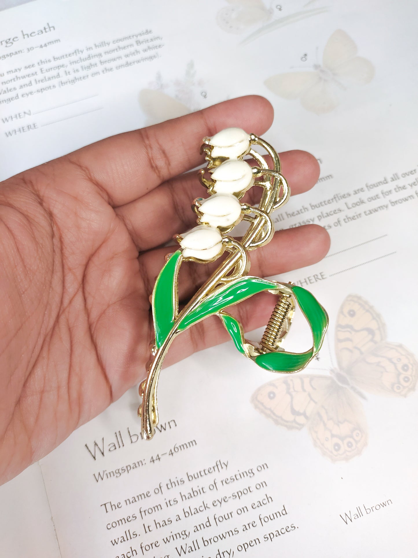 Lily of the Valley // Elegant Claw clip