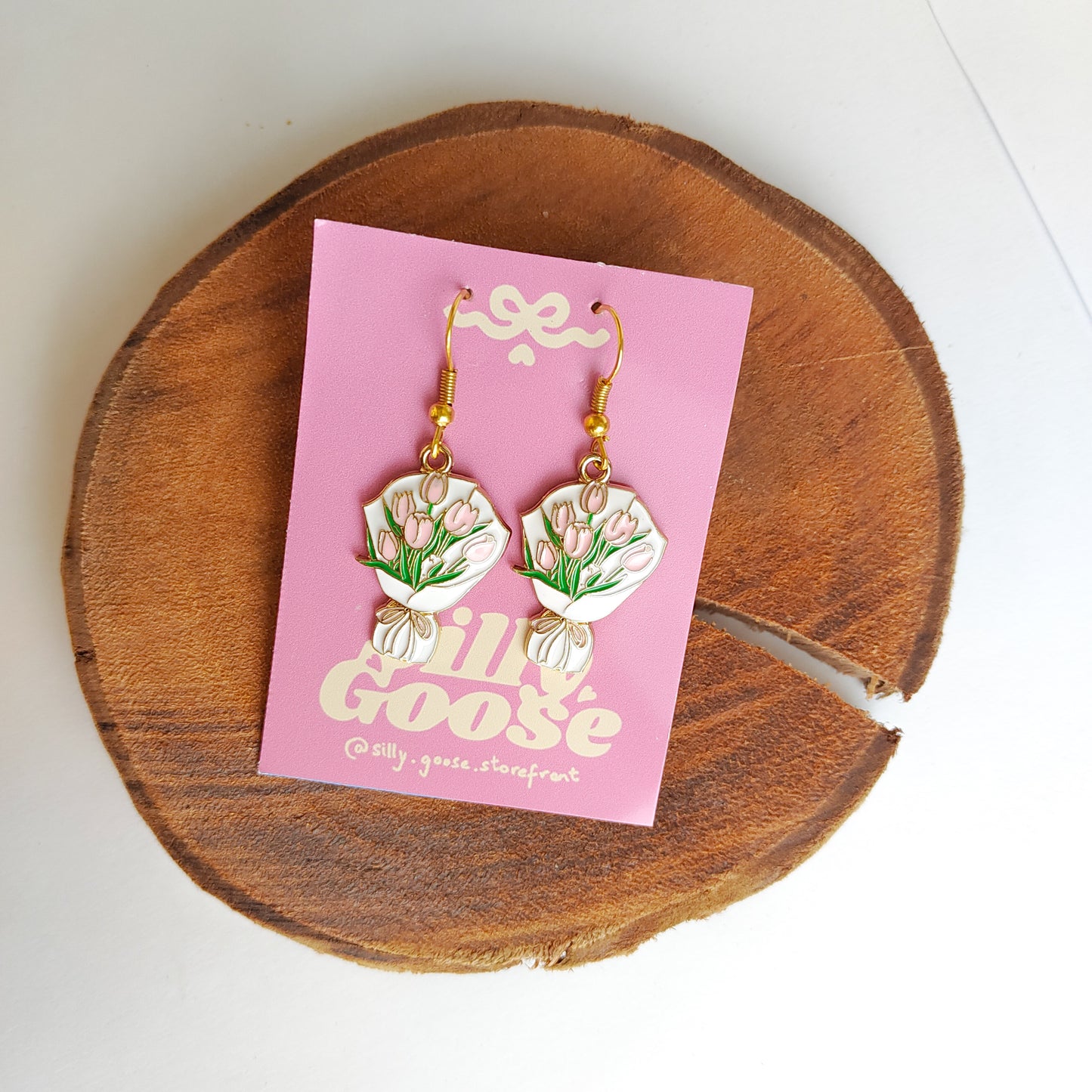 Pastel Tulip Bouquet Earrings