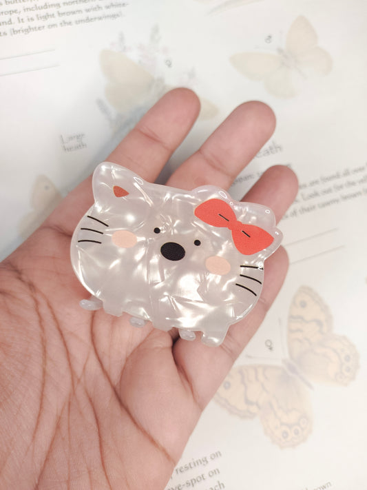 Kitty with Bow // Claw Clip