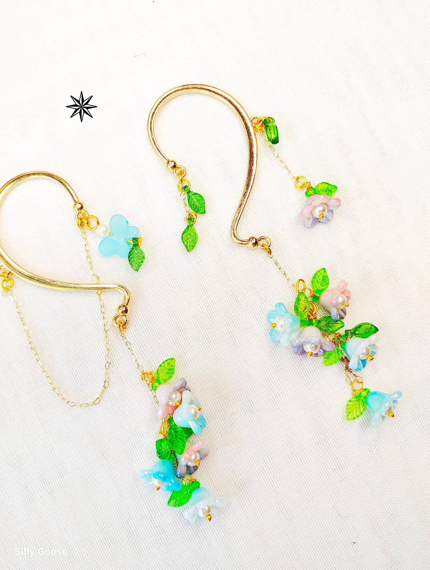 Spring Cascade | Ear wrap/Ear cuff Earrings