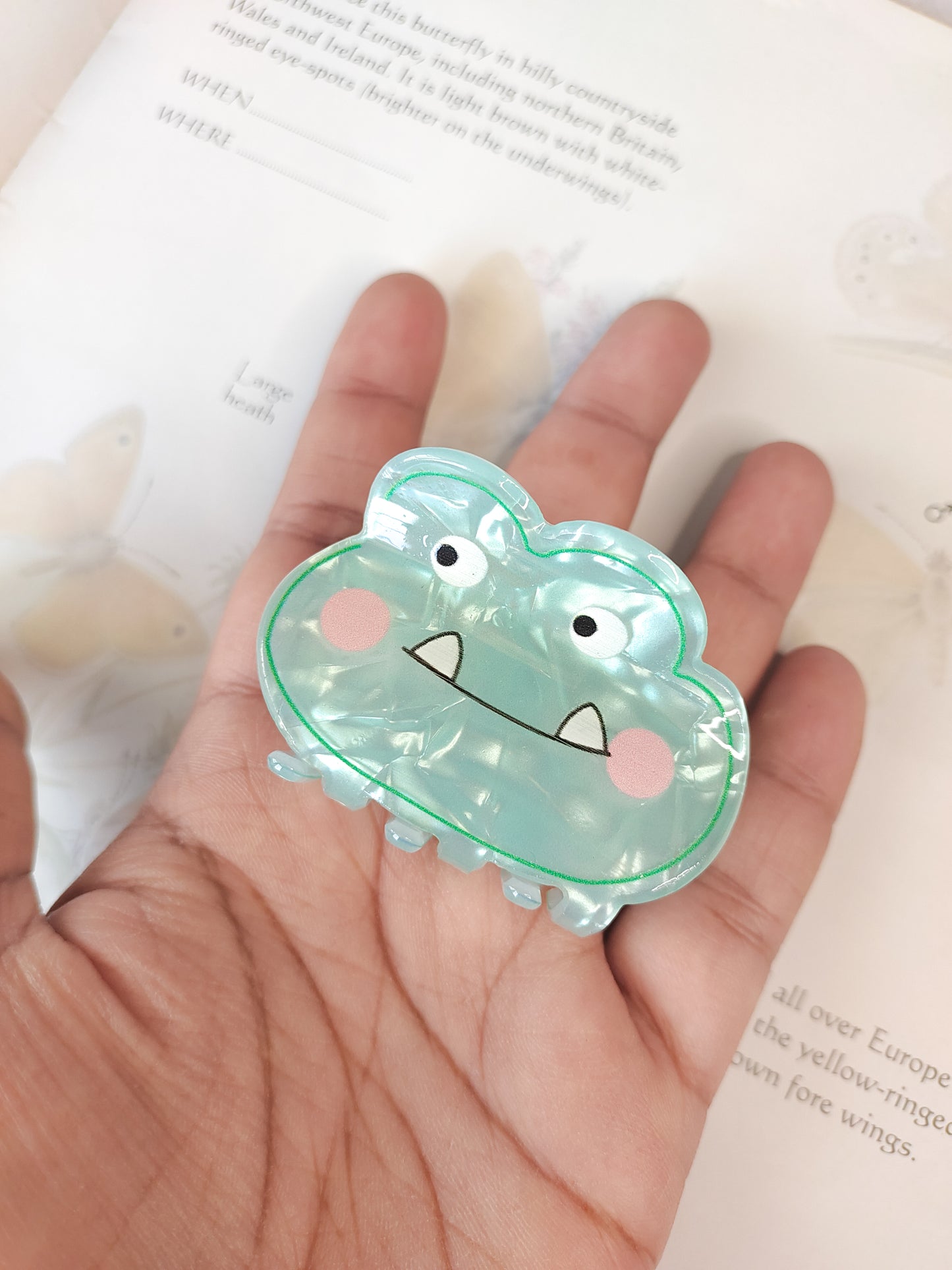 Happy Pastel Dino // Claw Clip